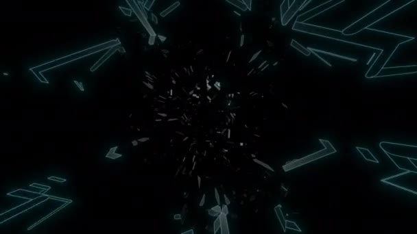 Impulsion Collisionneur Animation Visuelle Numérique Images Abstraites Effet Explosif Géométrique Séquence Vidéo Libre De Droits