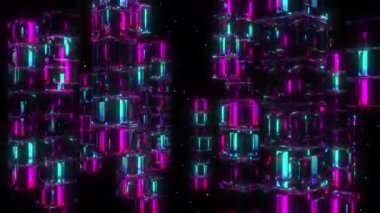 3 boyutlu görüntüleme, soyut arkaplan, neon ışığı, parlayan çizgiler, neon ışıklar, geometrik arkaplan