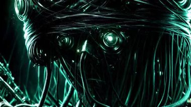 Soyut teknolojinin 3 boyutlu yorumlaması Uzay Hayatı arkaplanı