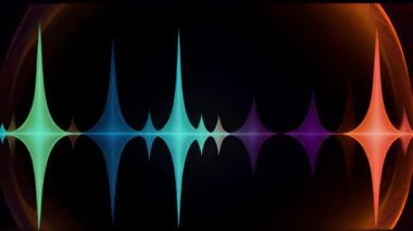 Siyah arkaplan üzerindeki ses soyut çizgileri dalgası 