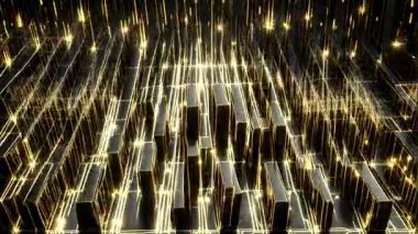 Parlayan ışıkların, neon ışıkların ve çizgilerin soyut arkaplanı