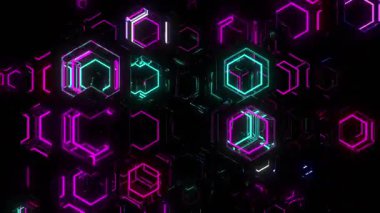 soyut fütüristik duvar kağıdı, neon ışıklı dijital arkaplan