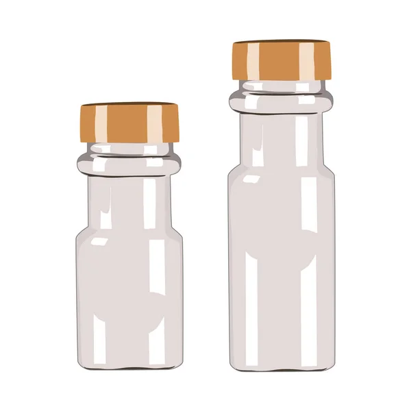 Στρογγυλό Καρύκευμα Βάζο Απλό Μπουκάλι Γυάλινο Δοχείο Καρυκεύματα Μπουκάλι Κουζίνα — Διανυσματικό Αρχείο