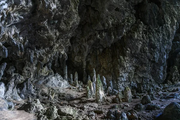 Barlang Sztalaktittal Sztalagmitokkal Egy Barlang Törökországban Közel Marmarishoz Gyönyörű Felszín Jogdíjmentes Stock Képek