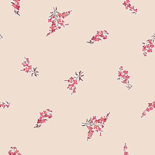 Мальовані Квітучі Гілки Пастельному Тлі — стоковий вектор