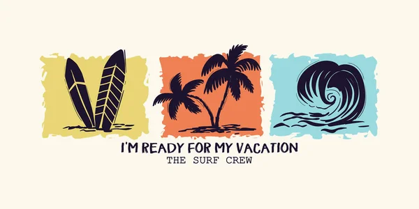 Equipa Surf Gráfico Shirt Para Crianças Verão Férias Design Moda Ilustração De Bancos De Imagens