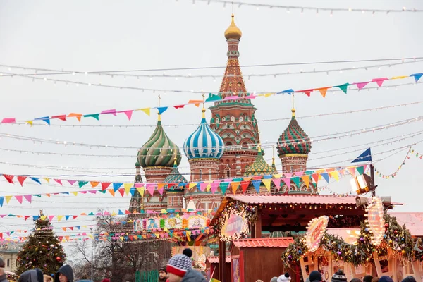 Μόσχα Ρωσία Μόσχα Πόλη Την Περίοδο Των Χριστουγέννων — Φωτογραφία Αρχείου
