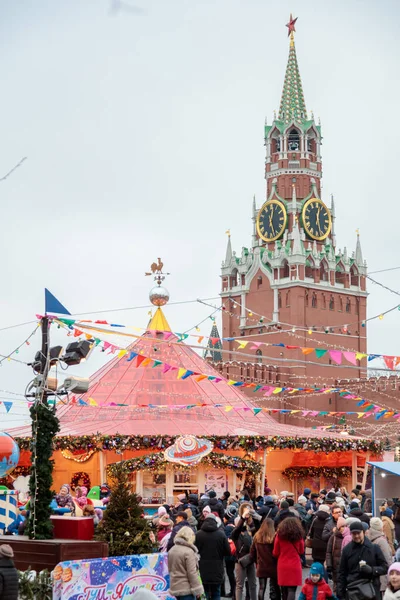 Μόσχα Ρωσία Μόσχα Πόλη Την Περίοδο Των Χριστουγέννων — Φωτογραφία Αρχείου