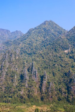 Landscape with mountains. Nam Xay, Laos.