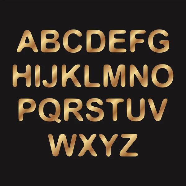 Набор Золотых Жирных Букв Алфавита Поздравительных Открыток Текстов — стоковый вектор