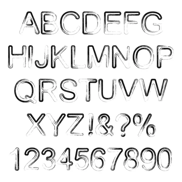 Набор Округлых Букв Алфавита Поздравительных Открыток Текстов — стоковый вектор
