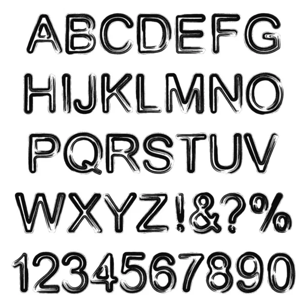 Set Aus Grunge Buchstaben Und Zahlen Für Die Dekoration Von — Stockvektor