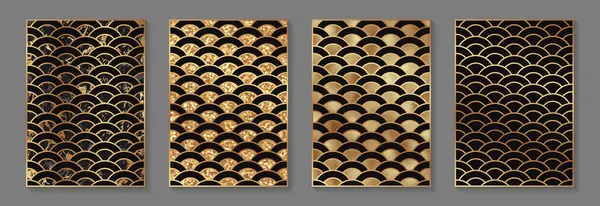 Diseño Moderno Elegante Lujo Con Círculos Dorados Brillo Mármol Estilo — Archivo Imágenes Vectoriales