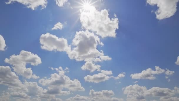 Kümülüs Bulutları Mavi Gökteki Zaman Çizelgesinde Iklim Veya Hava Değişimi — Stok video