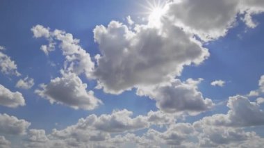 Kümülüs Bulutları Mavi Gökteki Zaman Çizelgesinde, iklim veya hava değişimi Bulutları