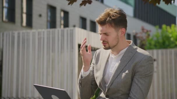 Üzletember Emotion Startup Failure Man Suit Problems Guy Reading Rossz — Stock videók