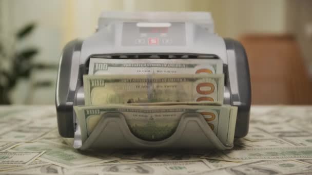 Pengar Räkna Maskin Automatisk Kassa Närbild — Stockvideo