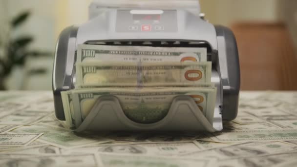 Numărarea Numerarului Automatic Money Counter Machine Dolly Zoom — Videoclip de stoc