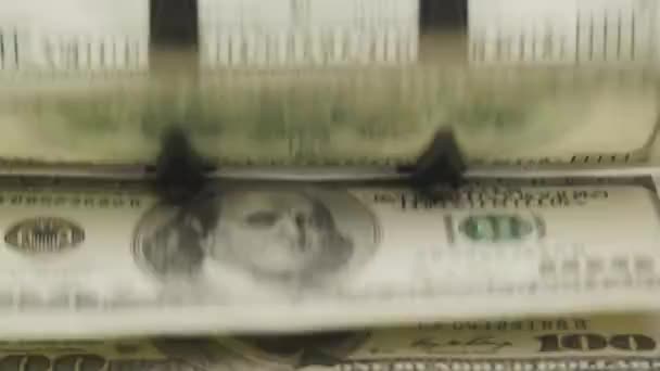 Billetes Dólares Estadounidenses Contador Automático Dinero Efectivo — Vídeo de stock