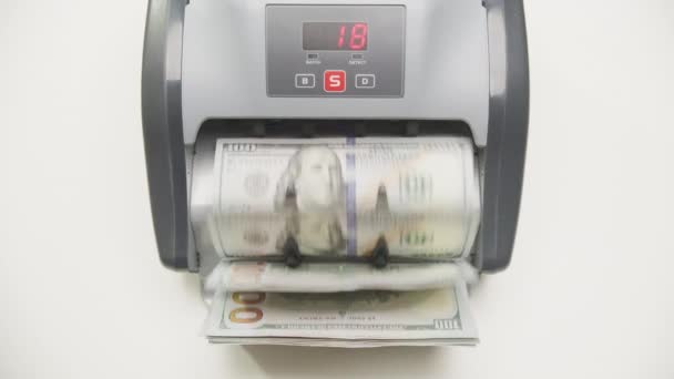 Fast Motion Hundred Dollar Bills Being Counted Modern Currency Counting — Stock videók
