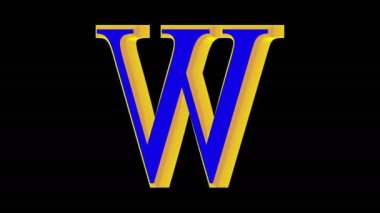 Yeşil mat ile sunum amaçlı 360 derece döndürme çok renkli W harfi 3D animasyon