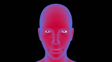 Female anatomy Human Face 3D illustration