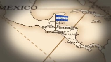 El Salvador bayrağı dünya haritasında 3D animasyonla gösteriliyor