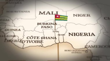 Togo bayrağı dünya haritasında 3D animasyonla gösteriliyor