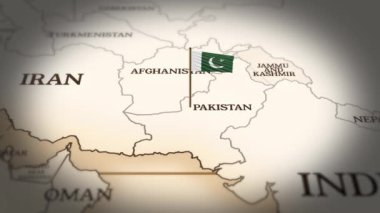 Pakistan bayrağı dünya haritasında 3D animasyonla gösteriliyor