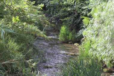 View of the Palancia river as it passes through the fountain of the 50 pipes of Segorbe