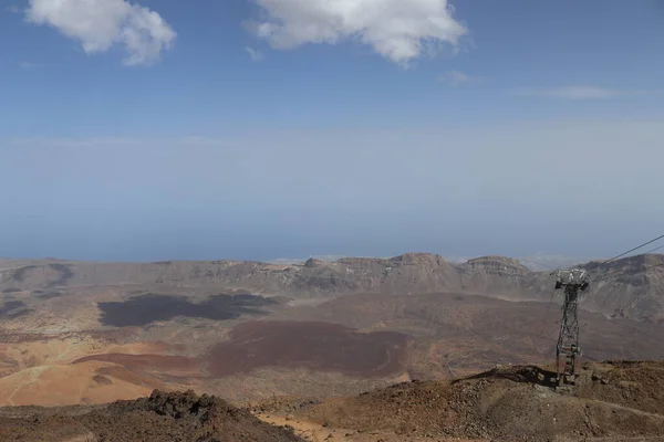 Vue Panoramique Paysage Volcanique Face Océan Depuis Sommet Montagne Teide — Photo