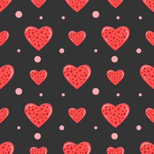 Απρόσκοπτη Μοτίβο Χαριτωμένες Κόκκινες Καρδιές Ημέρα Του Αγίου Βαλεντίνου Εικονογράφηση Εικονογράφηση Αρχείου