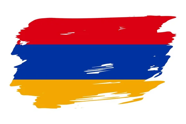 Flaga Armenii Malowana Pociągnięciem Pędzla Abstrakcyjna Koncepcja Ormiańska Flaga Narodowa — Wektor stockowy