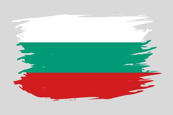 Flagga Bulgarien Målad Med Ett Penseldrag Abstrakt Begrepp Bulgarisk Nationalflagga — Stock vektor
