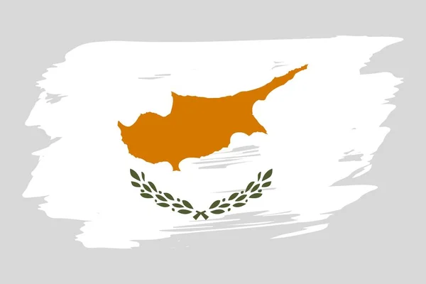 Флаг Кипра Раскрашен Мазком Кисти Абстрактное Понятие Кипрский Национальный Флаг — стоковый вектор