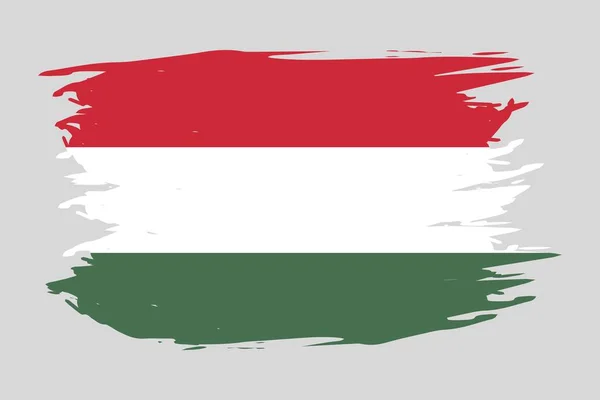 Flaga Węgier Malowana Pociągnięciem Pędzla Abstrakcyjna Koncepcja Flaga Narodowa Stylu — Wektor stockowy