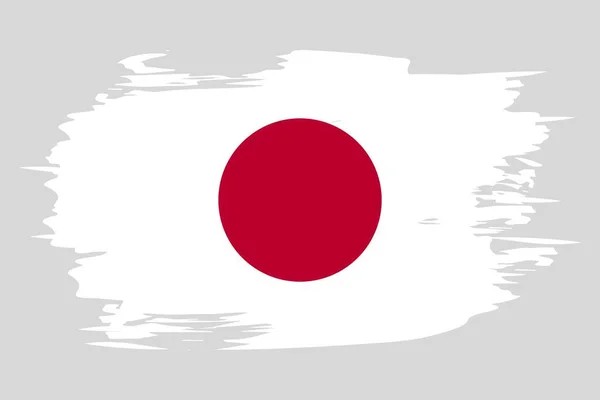 Flagga Japan Målad Med Ett Penseldrag Abstrakt Begrepp Nationell Flagga — Stock vektor