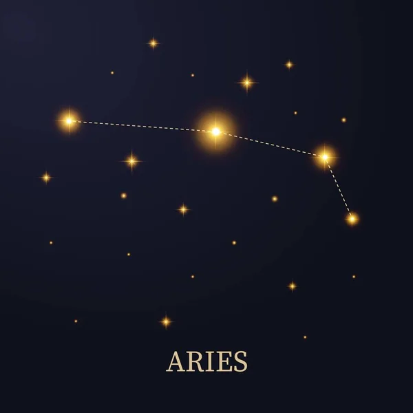 Constelación Del Zodíaco Aries Sobre Fondo Oscuro Con Estrellas Ilustración — Vector de stock