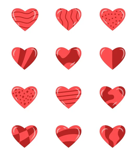 Güzel Kalpler Sevgililer Günü Tasarım Için Element Vektör Illüstrasyonu — Stok Vektör