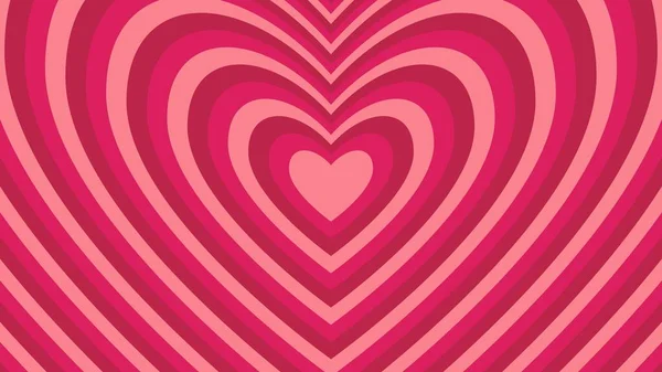 Υπνωτικό Μονόχρωμο Οριζόντιο Φόντο Σήραγγας Σχήματος Καρδιάς Ροζ Και Κόκκινα Εικονογράφηση Αρχείου