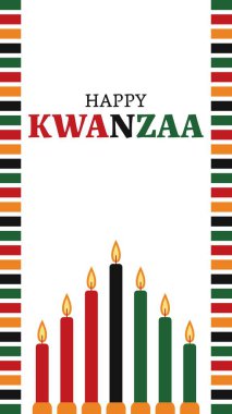 Kwanza kutlama kartı için yedi mum yanıyor.