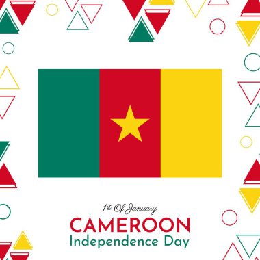 Kamerun 'un Bağımsızlık Günü. Vektör illüstrasyonu beyaz arkaplanda izole edildi.