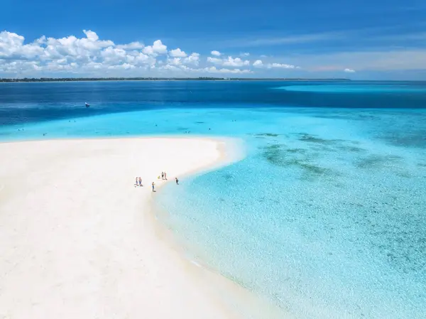 Vzdušný Výhled Ostrov Nakupenda Písečný Břeh Oceánu Bílá Písečná Pláž Stock Fotografie