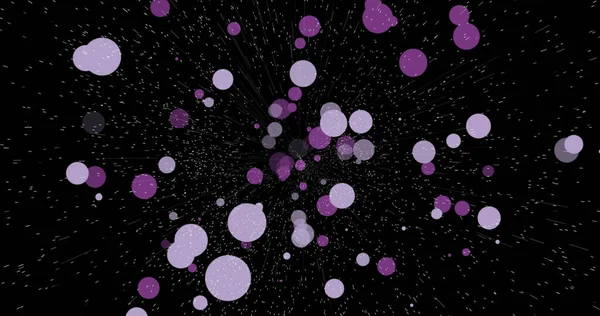 Siyah arkaplanda 4K bokeh tasarım stili. Turuncu mor cyan yeşil parçacıklar soyut arkaplan.