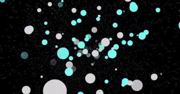 Bokeh Magical Motion Design Style Black Background Looped Animated Footage — Vídeo de stock