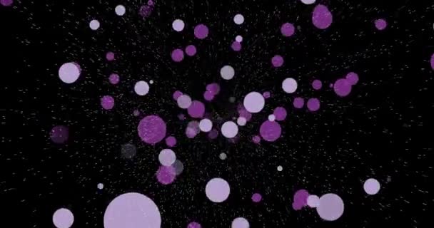Bokeh Magical Motion Design Style Black Background Looped Animated Footage — Stockvideo