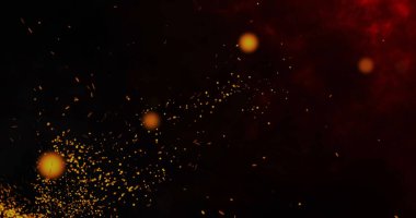 Siyah arka planda yangın ya da toz. Siyah arkaplanda kıvılcımlar