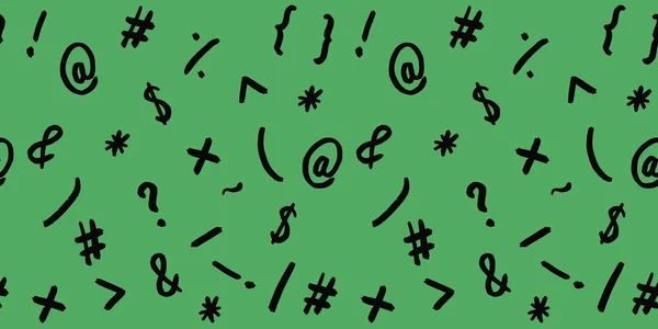 Візерунок Зображенням Символів Клавіатури Знаки Пунктуації Шаблон Нанесення Поверхню Зелений — стокове фото