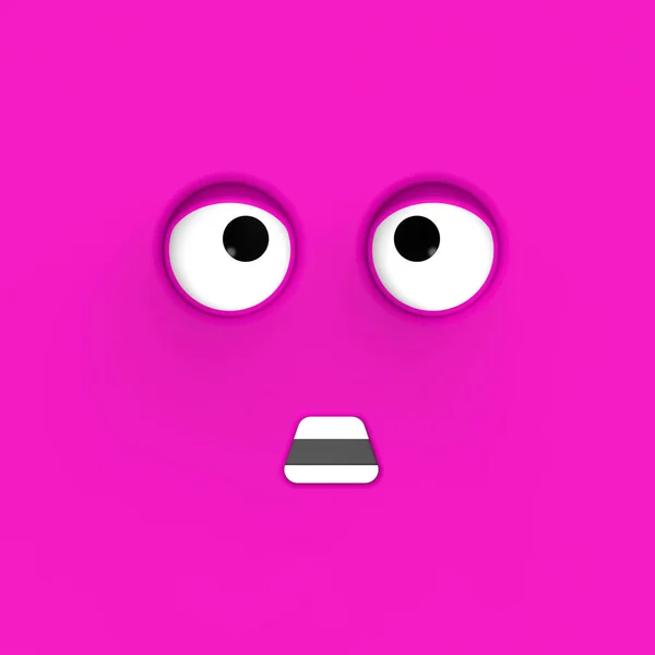 Рожеве Обличчя Милого Персонажа Миле Обличчя Дурне Обличчя Емоції Сюрприз — стокове фото