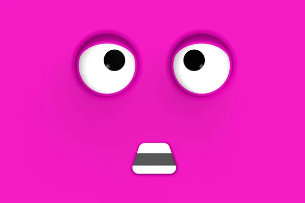 Рожеве Обличчя Милого Персонажа Миле Обличчя Дурне Обличчя Емоції Сюрприз — стокове фото